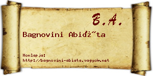 Bagnovini Abiáta névjegykártya